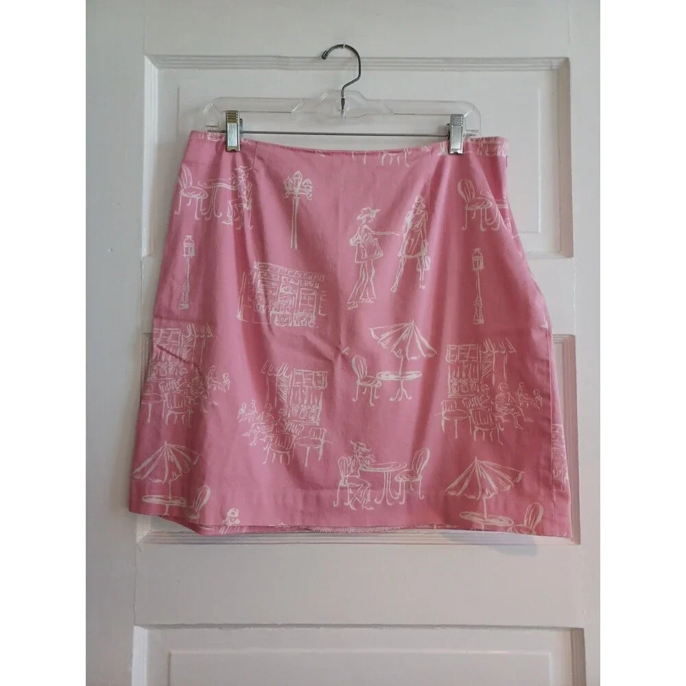Talbots vintage Parisian cafe miniskirt 16Petite cotton stretch spring summer